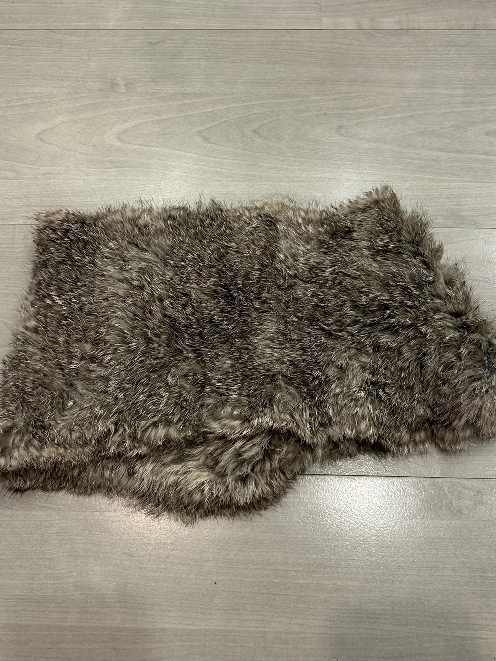 Surell 100% Rabbit Fur Scarf Neck Warmer Wrap Gray Brown Genuine Fur